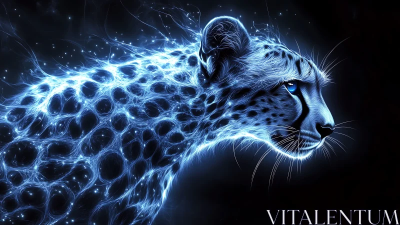 Majestic Leopard Glowing with Electric Energy.