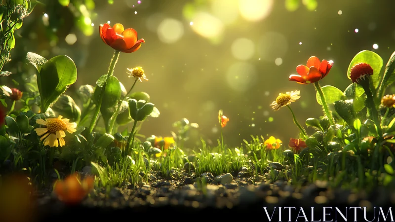 Macro low-angle bokeh composition of flowering garden flora with chromatic depth gradients.