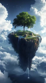 Floating Plateau: Ancient Tree Crowns Suspended Cloud Island