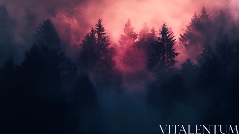 Misty Forest Dawn: Where Dreams Meet the Trees.