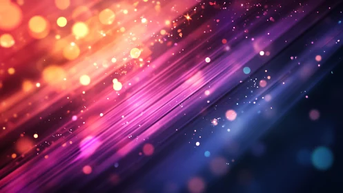 Vibrant abstract light streaks with glowing bokeh in digital art.
