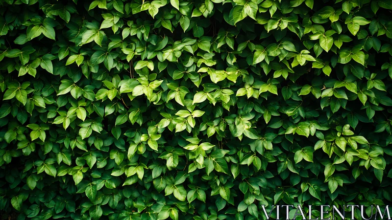 Dense green ivy foliage wall with layered overlapping leaves