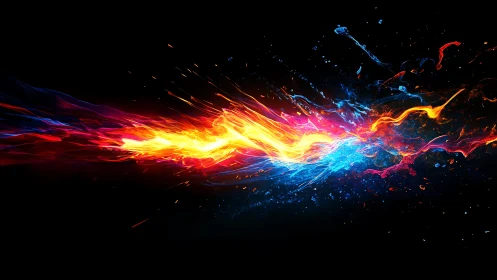 Bicolored energy streaks with dynamic plasma light trails.