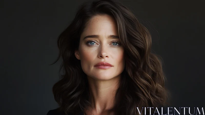 Portrait of poised woman in soft, dramatic studio light.