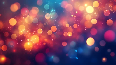 Vibrant abstract bokeh lights in colorful dreamy digital art style.