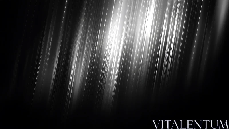 Luminous white light streaks descend through deep shadowed space.