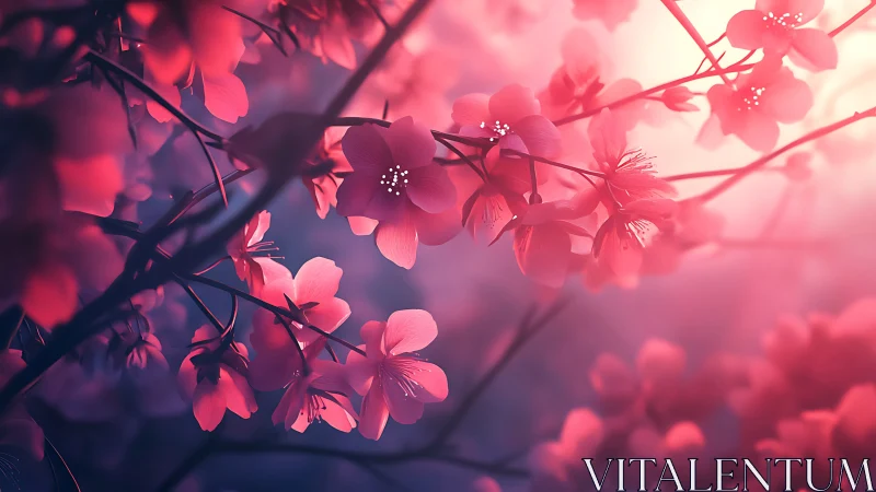 Luminous Pink Floral Bloom with Bokeh Atmospheric Depth.