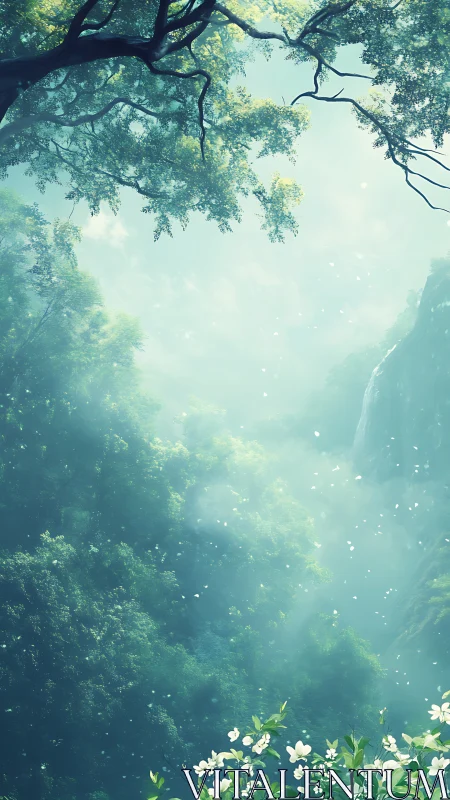 Luminescent Forest Canopy: Tranquil Ravine Atmosphere.