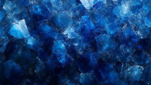 Crystalline sapphire macro field with faceted refractive planes.