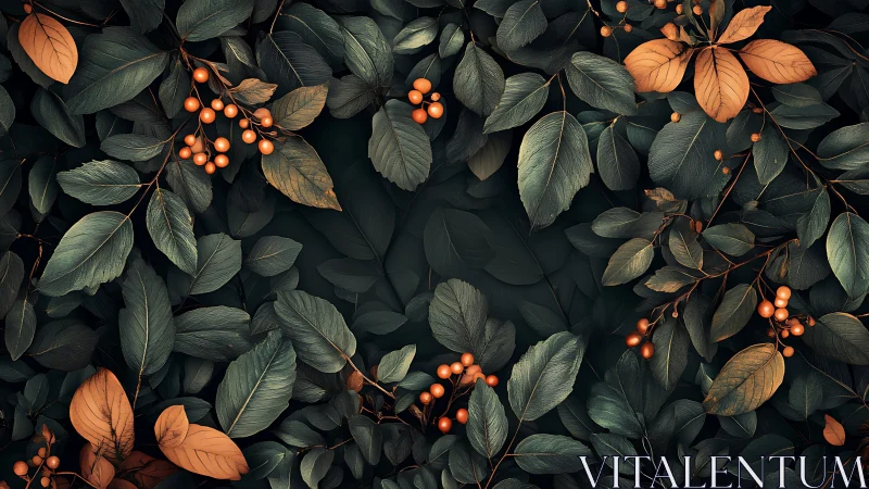 Dense overlapping foliage frames a central dark void