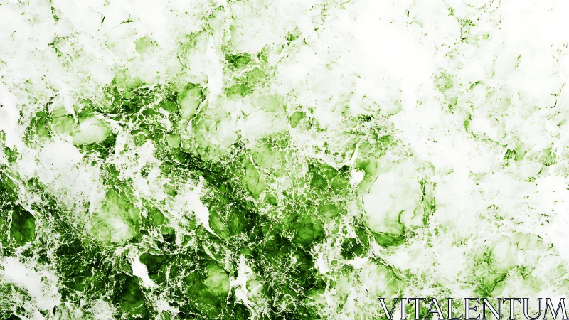Digital painting of green marble fractal texture surface design.