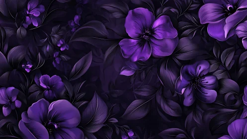 Purple Floral Composition with Deep Shadow Contrast.