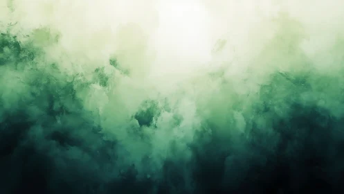 Diffuse emerald cloudscape with soft radial light gradient