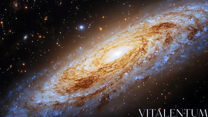 Spiral galaxy core rendered with high-contrast stellar detail