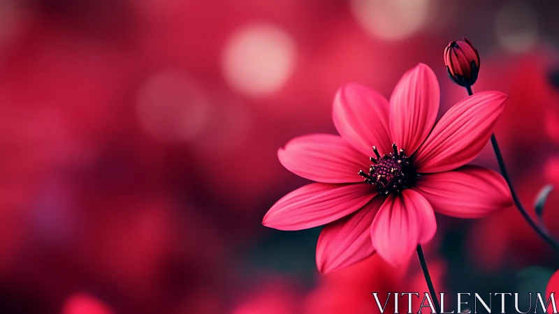 Vibrant Pink Cosmos Blooms in Soft Focus.