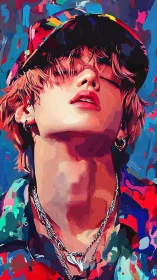 Neon-slick portrait of a rebel dreamer in electric color storm.