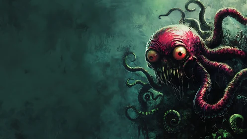 Crimson abyssal horror smiles with too many teeth tonight