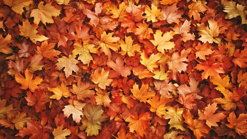 Crisp maple confetti carpets the ground in fiery whispers