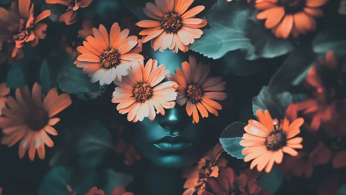 Daisy Flower Portraiture with Chromatic Separation and Tonal Layering.