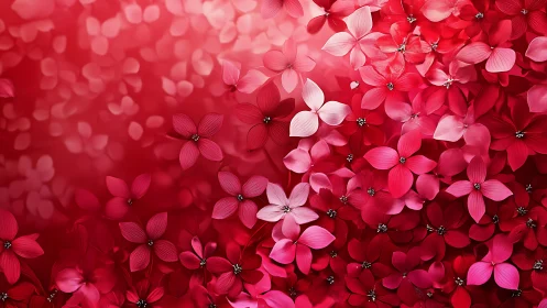Crimson blooms cascade in symphonic floral abundance
