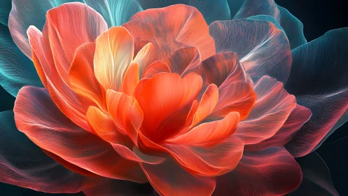 Digital flower render shows layered translucent petals in detail