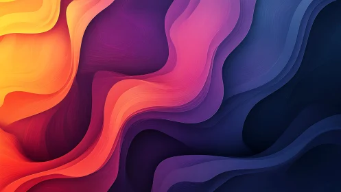 Layered neon waves flow across deep gradient landscape.