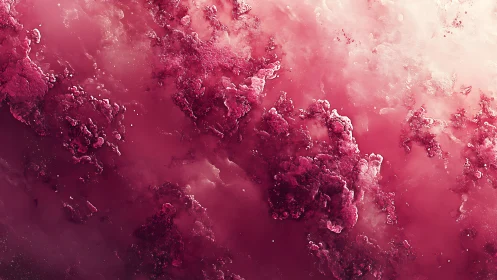 Crimson nebulous cloudscape renders abstract deep-space turbulence