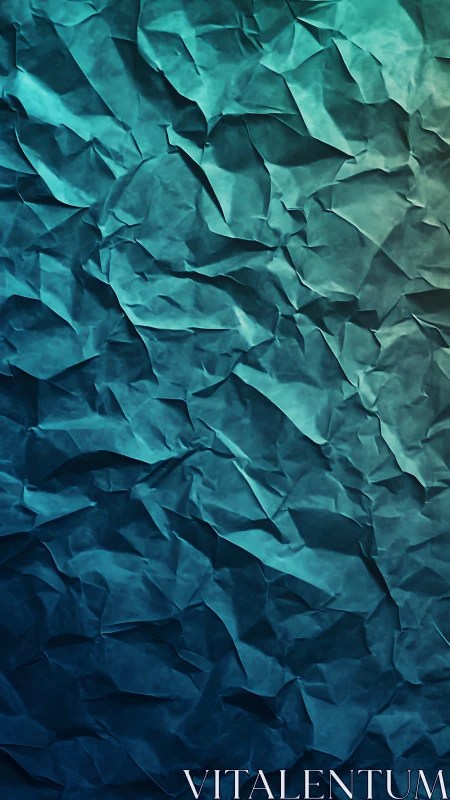 Turquoise to teal gradient on crumpled textured surface.