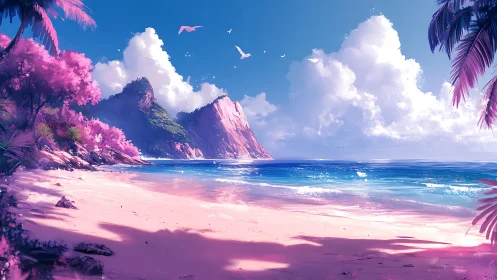 Enchanted Pink Paradise Beach Where Dreams Come Alive.