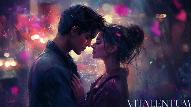 Couple in the Rain: Digital Romance and Light