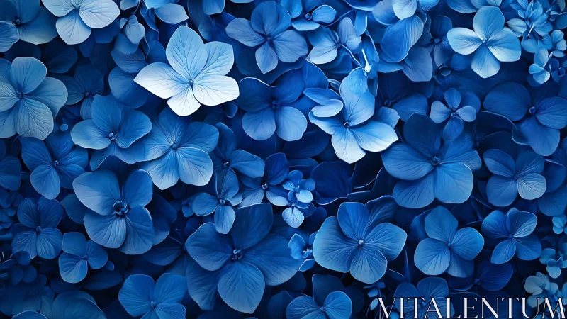 Cerulean Blossoms Dance in Electric Blue Dreamscape