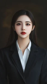 Poised young professional gazes forward with quiet confidence