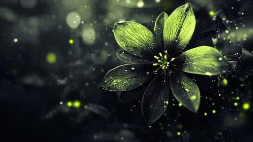 Luminescent Flower Blooms Against Darkness
