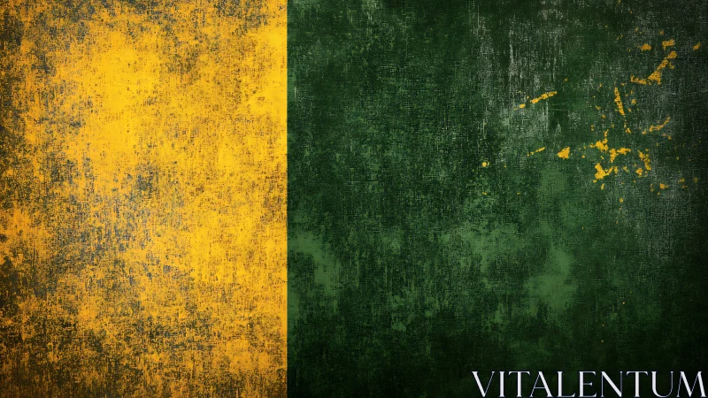 Weathered yellow and green wall in quiet color conversation.