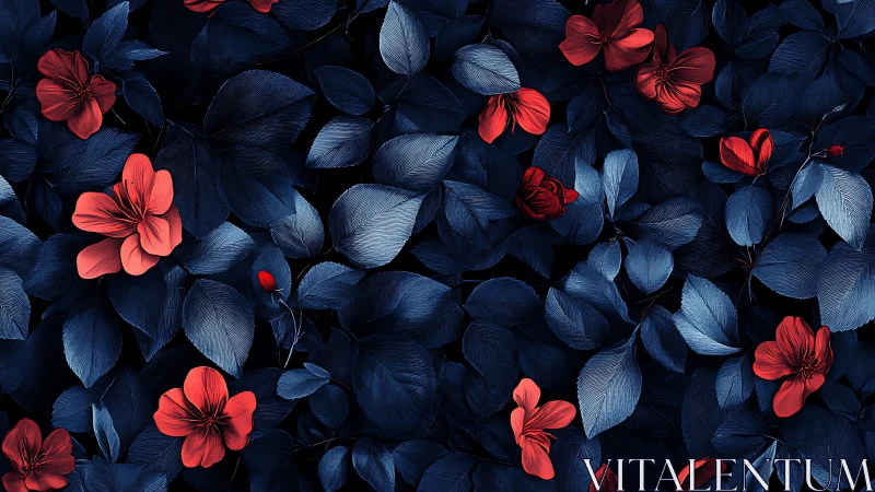 Crimson Blooms Against the Midnight Garden.