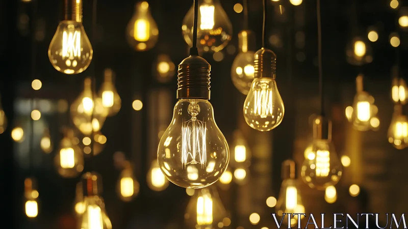 Bright idea lanterns drift through a warm electric twilight