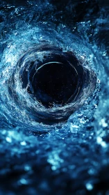 Celestial ocean vortex spirals into a star-flecked abyss.