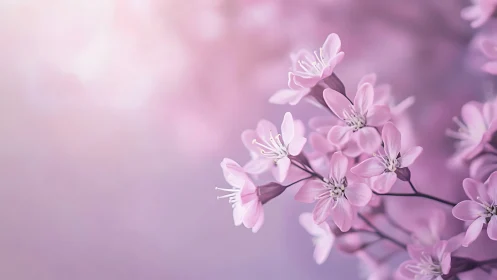 Soft Pink Cherry Blossoms in Dreamy Focus.