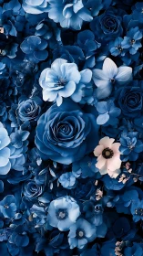 Blue Floral Arrangement with White Accent Blooms