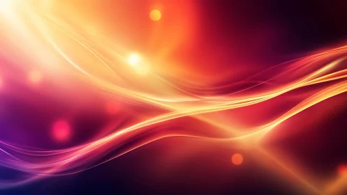 Luminous magenta and amber energy waves in motion.