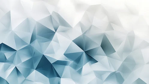 Low-poly geometric gradient surface forms cool-toned abstract mesh