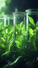 Glass forests quietly turn lab light into emerald life