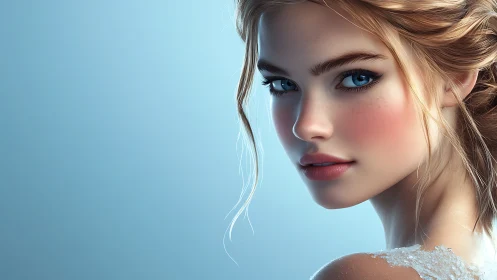 Icy blue gaze quietly rewrites the rules of digital beauty