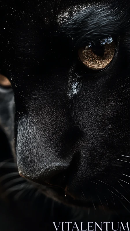 Black Cat's Golden Gaze in Moonlight.