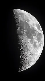 Lunar terminator reveals high-contrast crater topography in detail