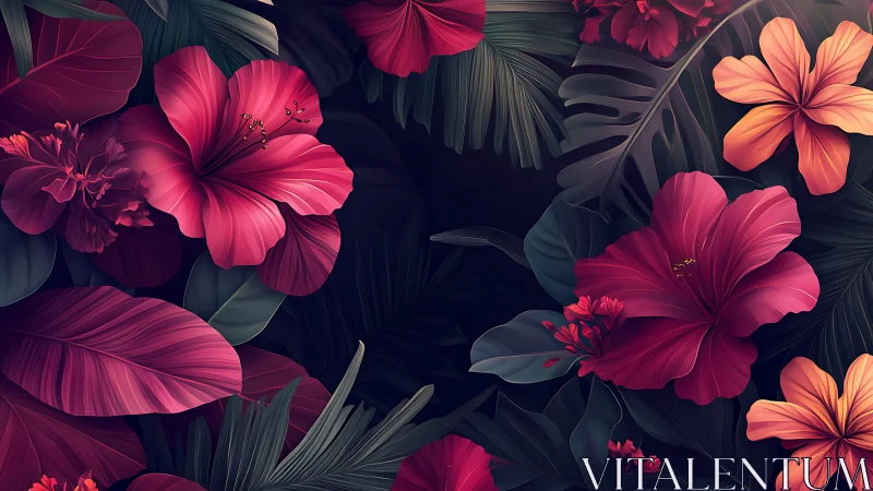 Neon Blooms in Twilight Garden.