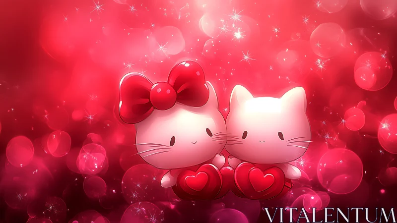 Whisker Sweethearts Dancing in Crimson Light.