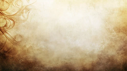 Textured beige background with subtle floral corner detail.