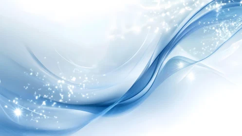 Abstract digital blue wave with sparkles on white background.