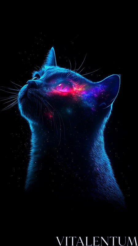 Cosmic Energy Flows Through Illuminated Cat's Mind.